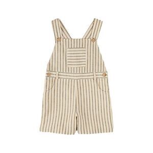 Pepa London Girls  Holland Striped Pocket Front Dungaree, Orange